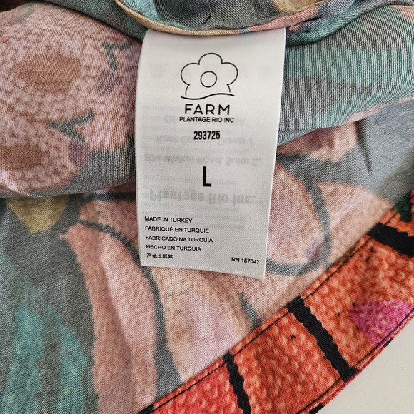 Farm Rio Collared Button Down Blouse Top Flowerdoscopic Artcore Large - Picture 5 of 6